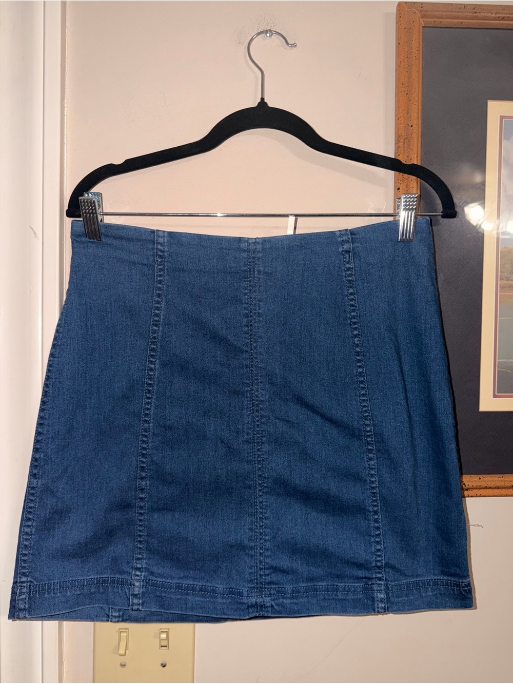 Free People Blue Denim Panel Mini Skirt - Women 12